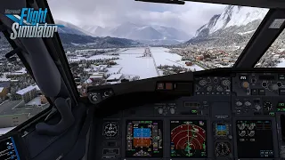 MSFS 2020 - PMDG 737 | Innsbruck RNP Z 26 approach and landing