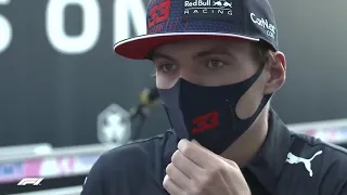 Max Verstappen "It's better to walk off from Lewis"  Post race F1 Interview 2021 Italian Grand Prix