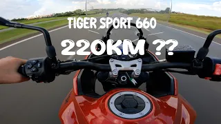 TOP SPEED Tiger sport 660 | Indo almoçar na rua do porto ( Piracicaba ) | MT 03 e GSX S1000F no role