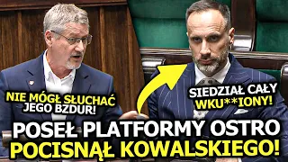 KOWALSKI MOCNO PONIŻONY W SEJMIE? AŻ ŻAŁOWAŁ, ŻE NIE MÓGŁ NA TO ODPOWIEDZIEĆ! SIEDZIAŁ WKURZONY!