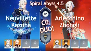 [DUO] C0 Arlecchino Zhongli x C0 Neuvillette Kazuha - Spiral Abyss 4.5 | Floor 12 | Genshin Impact