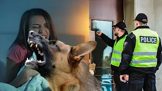 Dog Refuses Leave Woman Alone,When Husband Discovers Why, He Calls The Police