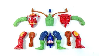 assemble hulk buster vs siren head vs captain america vs hulk smash.. avengers superhero toys..