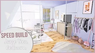 The Sims 4 Speed Build | LARGE TEEN BEDROOM + CC Links
