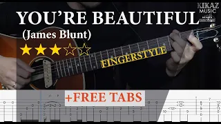 You're Beautiful - James Blunt | Fingerstyle Guitar Tutorial TAB|Разбор+ТАБЫ|Уроки гитары|
