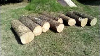 How to make (sort of) a log bench for around a fire pit.