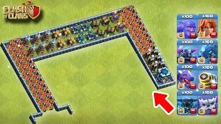 Who Can Survive This Difficult Trap on COC? Trap VS Troops | Troll base Vs Troops #2