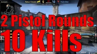 flamie 2 pistol round aces in one game against FaZe in IEM Katowice 2019 playoffs | CSGO Highlights