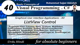 40: ListView Control | GUI-15 | Visual Programming