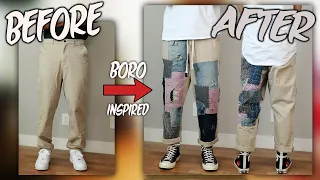 Making Boro patchwork pants for the Summer (w/ Sashiko stitch) | JULIUS