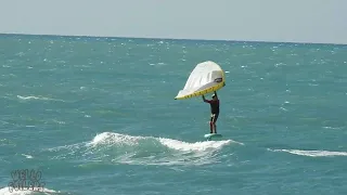 Kings Beach Blowing Bowen Wingfoling Kitefoiling with a old mate from Brisbane