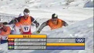Лыжные гонки. Олимпийские игры 2002. Солт-Лейк-Сити. 30 км. Свободный стиль. Мужчины. Масс-старт
