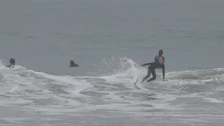 Grey Walker Surfing 10 years Old Huntington Beach Raw Clips April 3, 2021.