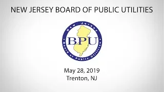 New Jersey Board of Public Utilities - May 28, 2019