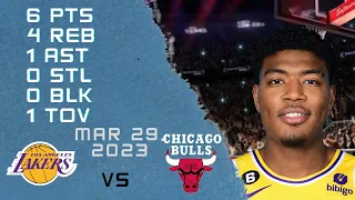 Rui Hachimura NBA LAKERS vs BULLS Regular season Gameplay Possessions - 29-03-2023