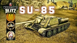 SU-85 world of tank blitz mastery gameplay