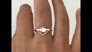 Baguette Diamond Cluster Engagement Ring by artemer