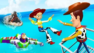 GTA 5 • Toy Story • Woody, Jessie and Buzz Lightyear Crazy Ragdolls Jumps and Fails #15