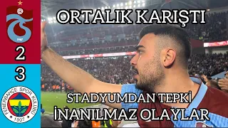 OLAYLI MAÇ BU VİDEODA HER ŞEY VAR, TRABZONSPOR FENERBAHÇE MAÇINA STADYUMDAN TEPKİ VERDİM!!!