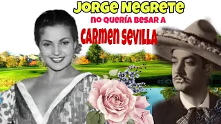 El Charro cantor no queria besar a la guapa Carmen Sevilla.