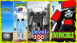 GTA5 TV MAN LEVEL 1 to UPGRADED TITAN TVMAN LEVEL 1000 (SKIBIDI TOILET MODS) 電視人進化變成了超級無敵泰坦電視人！