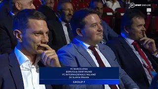 Slavia Prague directors' reaction to discovering their group at Champions