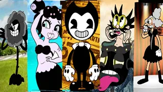 Cuphead: All Black Bosses With Bendy On Expert Difficulty (Black Gang Mode)