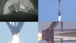 SpaceX CRS-18 Mission Landing Footage, 4 different angles synchronized.