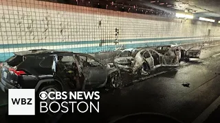 3 people injured after cars burst into flames in Ted Williams Tunnel