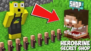 Who OPENED a SHOP INSIDE SCARY TINY HEROBRINE HEAD in Minecraft ? SECRET LITTLE SHOP !