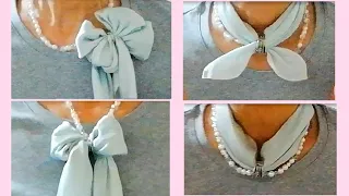 ♥【スカーフの巻き方】リング＆ネックレス４アレンジ　4 ways to wear a scarf ring & necklace