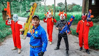 LTT Nerf Mod : TOP 1 Hour LTT Films Nerf Guns Fight RED SATAN Mask