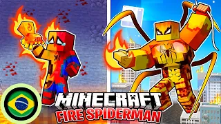 Sobrevivi 100 DIAS como FIRE SPIDER-MAN no HARDCORE Minecraft!