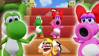 Mario Party 9 Step It Up ◆Yoshi and Birdo's team vs Wario (2 vs 1) Master Difficulty #596