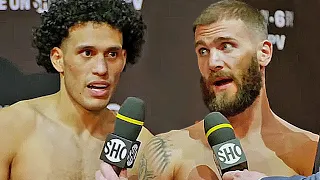 DAVID BENAVIDEZ & CALEB PLANT SHARE FINAL WAR OF WORDS AFTER WEIGH IN NEAR BRAWL