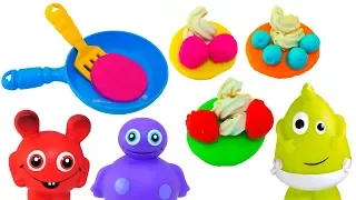 Babblarna gör pannkakor - Bobbo serverar sina vänner på roliga pannkakor i Play Doh lera