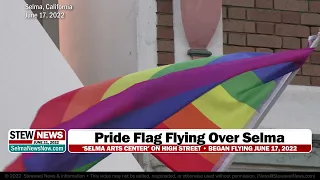 Upside-down Pride flag flying over Selma (4K) (2022-06-21)