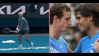 Rafael Nadal and Andy Murray practice together at Melbourne ahead of Australian Open 2023