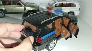 Toyota Prado, estilo patrulla policía, sonido sirena, escala 1:24.