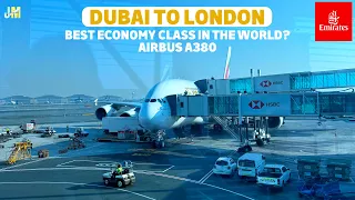 Dubai to London | Emirates A380 Trip Report in Economy Class! World's Best Airline 🇦🇪