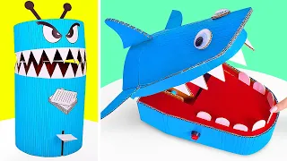 FUN DIY TOOTHY CRAFTS || Trash-Eating Monster And Shark Dentist Toy