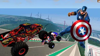 😍😱EPIC HIGH SPEED CAR JUMPS🔥 #43– BeamNG Drive | Captain America