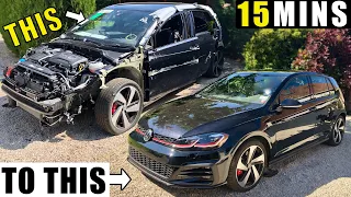 Building a WRECKED MK7.5 Volkswagen GTI in 15 Minutes like Mat Armstrong