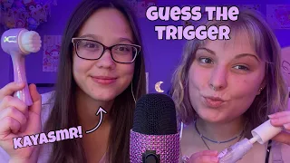 ASMR guess the triggers blindfolded game with @KaylenaASMR ✨💗 tingly trigger assortment for sleep😴💤