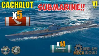 SUBMARINE Cachalot 5 Kills & 66k Damage | World of Warships Gameplay