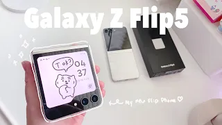 Galaxy Z Flip5 Aesthetic Unboxing + Accessories / Compare to SAMSUNG Z Flip5 vs S23/magnetic GripTok