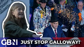 BREAKING: George Galloway's winning speech INTERRUPTED by Just Stop Oil protester