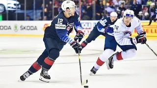 Alex DeBrincat, Colin White power Team USA to 7-1 win against Team France - IIHF World Championship