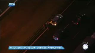 Balanço Geral flagra acidente envolvendo caminhões no Rodoanel (SP)