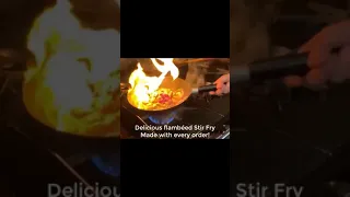 Delicious flambéed Stir Fry Peru Caters
